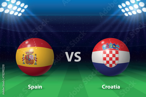 Spain vs Croatia. Europe soccer tournament 2024