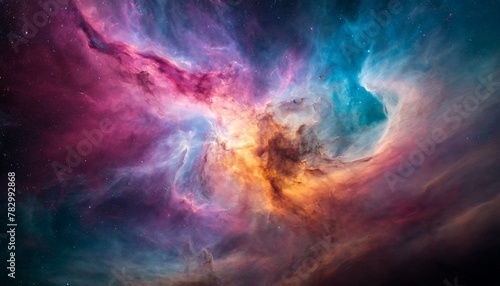 colorful space galaxy cloud nebula, showcasing vibrant hues and swirling patterns reminiscent of cosmic wonder backgroun