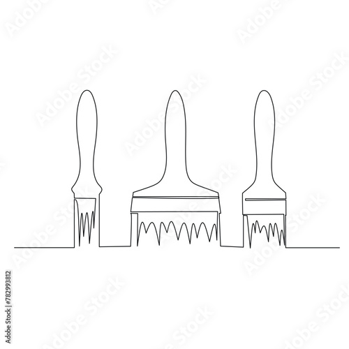 A set of claw hammers Illustration. Design of tools for Industrial concept vector. single line continuous drawing.
