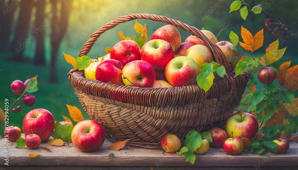 basket with apples basket with apples