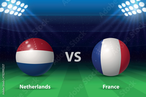 Netherlands vs France. Europe soccer tournament 2024