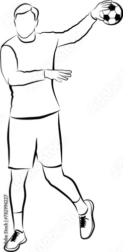 sketch of handball player  - vector illustration
