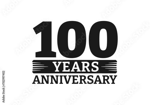 100 years logo or icon. 100th anniversary badge. Birthday celebrating, jubilee emblem design with number twenty. Vector illustration.