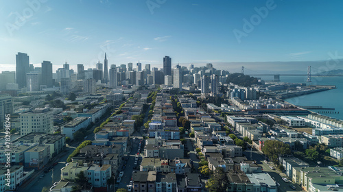 Scenic view of downtown San Francisco with clear skies and urban architecture