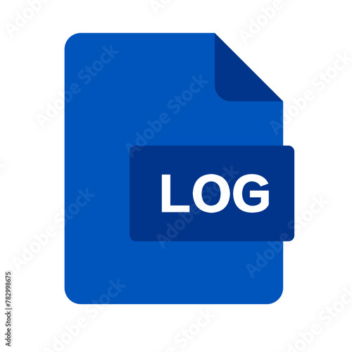 Flat design blue log file icon. Vector.