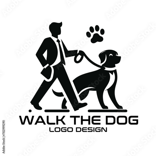 Walk The Dog Vector Logo Design