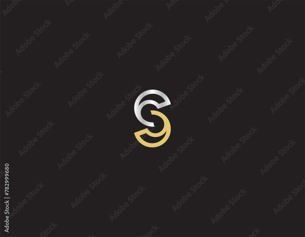 Silver and Gold letter S logo design concept Stock Vector | Adobe Stock