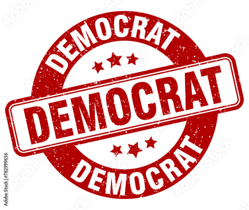 democrat stamp. democrat label. round grunge sign