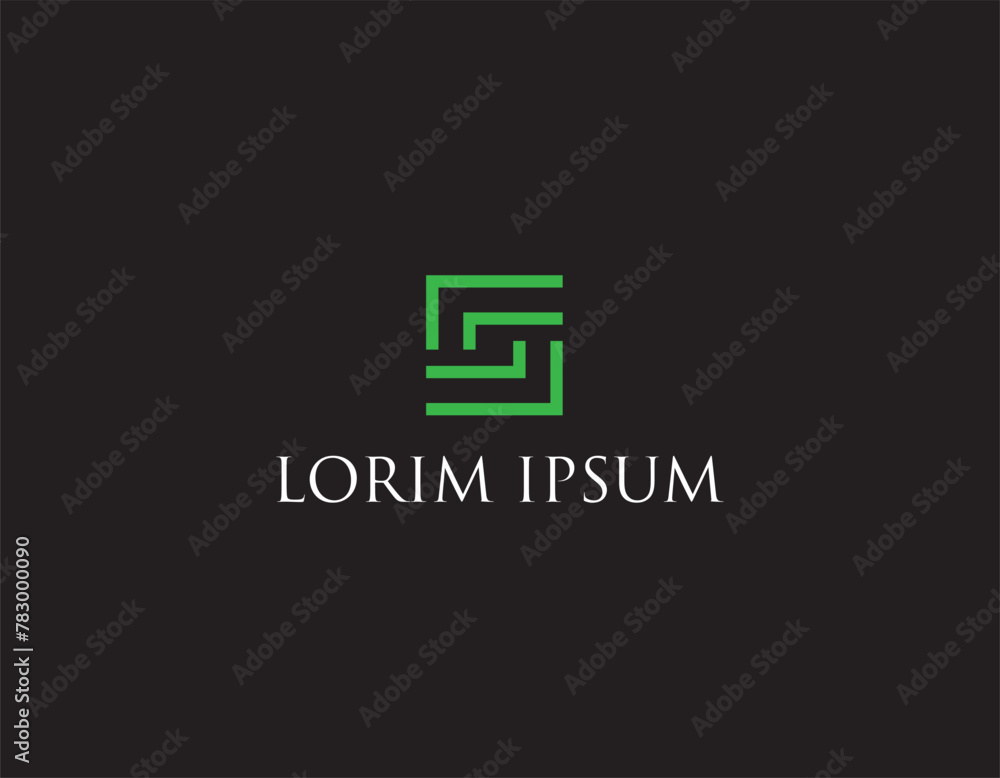 Letter S square linear logo monogram, abstract logo design Letter S square linear logo monogram, abstract logo design