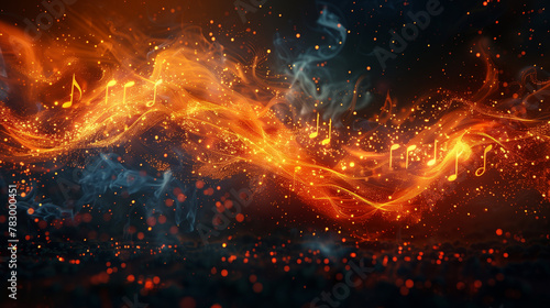 abstract wave of music with...