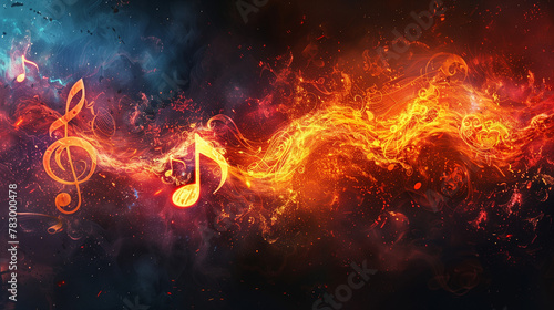 abstract wave of music with...