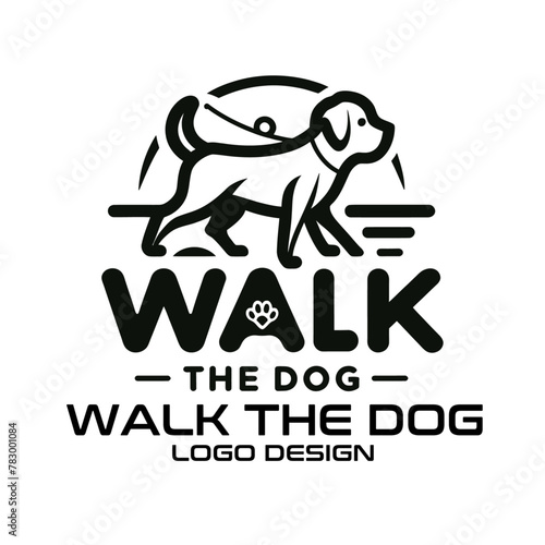 Walk The Dog Vector Logo Design