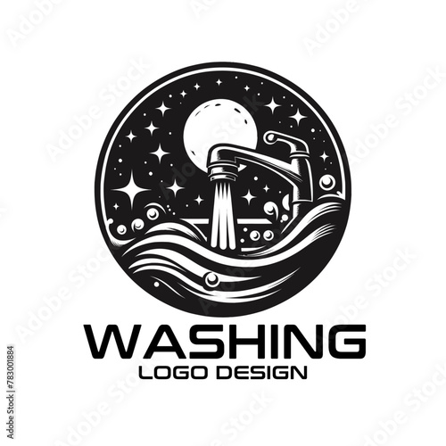 Washing Vector Logo Design