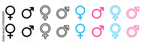 Gender icon vector design. Male and female sign of gender equality icon vector. Vector illustration