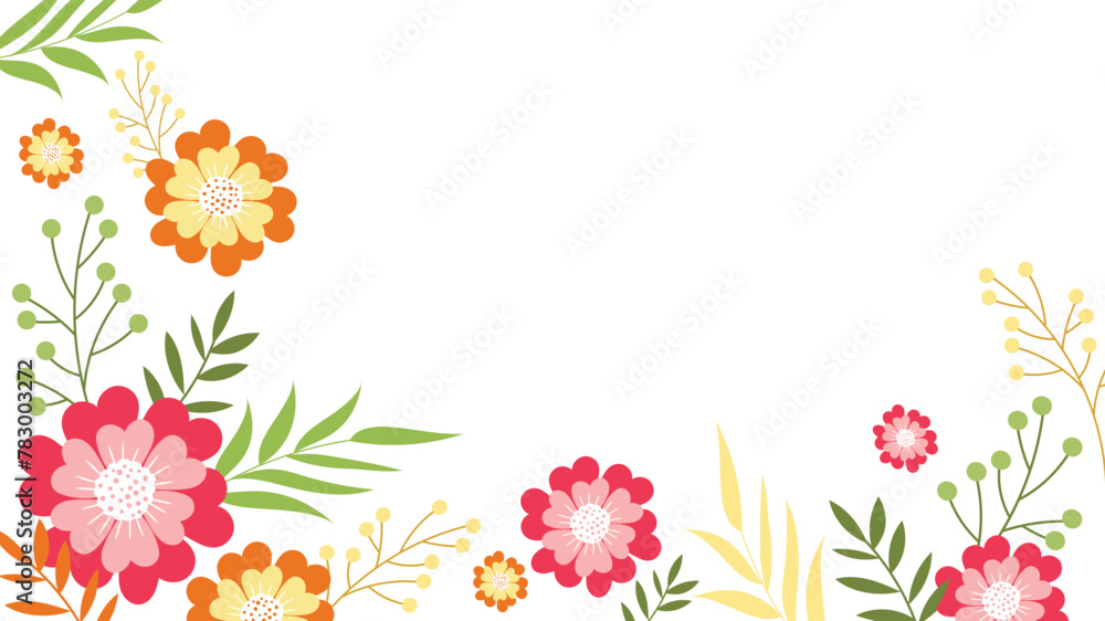 Abstract flower background Vector design floral border frame