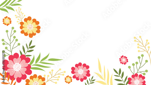 Abstract flower background Vector design floral border frame