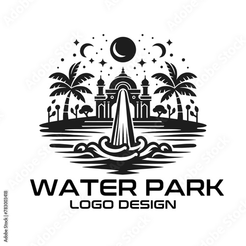 Water Park Vector Logo Design