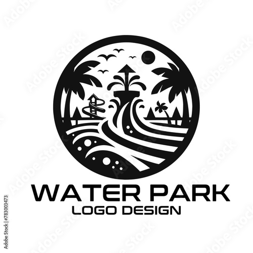 Water Park Vector Logo Design