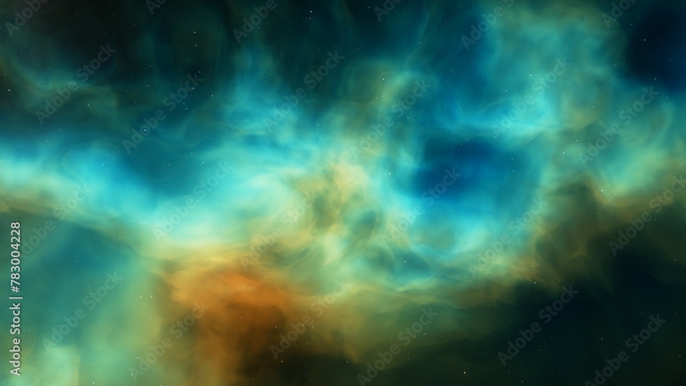 Deep space nebula with stars. Bright and vibrant Multicolor Starfield Infinite space outer space background with nebulas and stars. Star clusters, nebula outer space background 3d render
