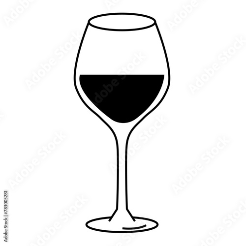 ワイン　ボトル　グラス　アイコン　シンプル