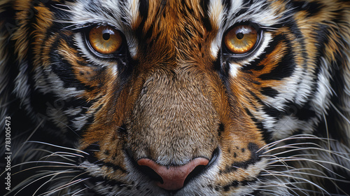 Sumatran Tiger in Natural Habitat. Revealing the Mysterious Essence of Panthera tigris sumatrae Through Varied Side Angles.