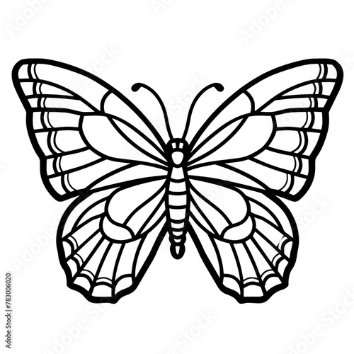 Delicate butterfly outline vector, perfect for versatile design applications.