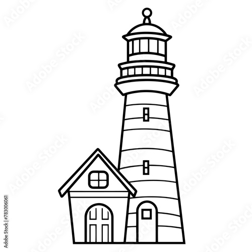Refined lighthouse outline vector, perfect for maritime-themed designs.