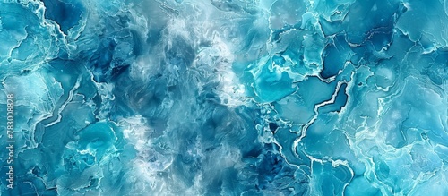 Blue and white painting with water details, suitable for abstract home decor, ceramic tiles, and surfaces