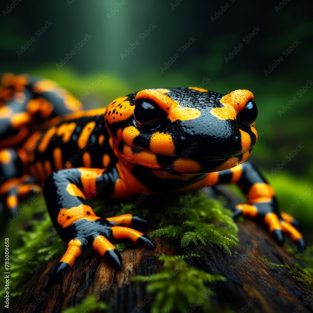 Fototapeta premium Close-up of a fire salamander