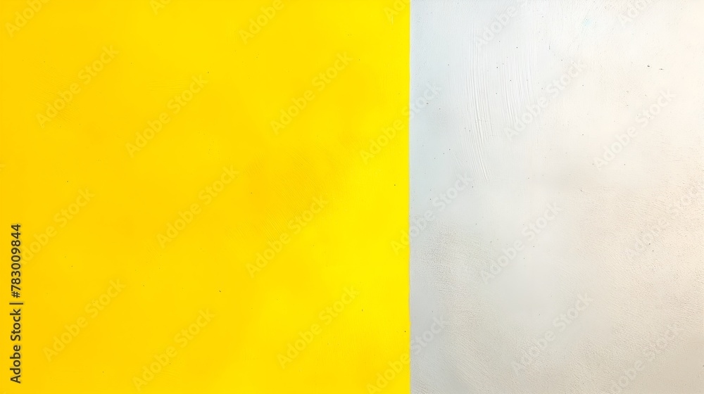 Fototapeta premium Yellow and grey blank frame overlay backdrop for promo presentation, clean textured background wallpaper with concrete surface