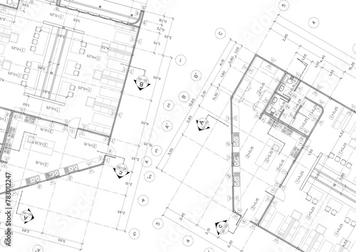 Floor plan designed building on the drawing.