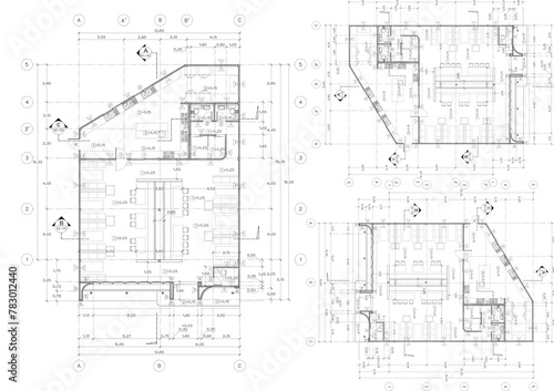 Floor plan designed building on the drawing.
