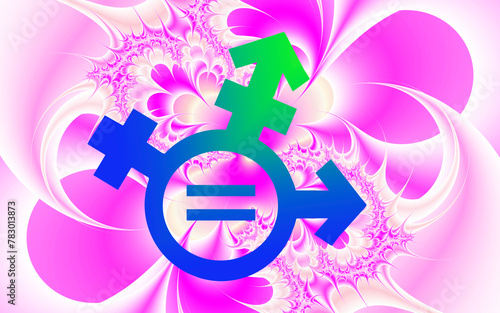 Abstract image of Gender equality symbol 