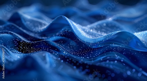 Blue Digital Waves with Abstract Data Particles © Tackey