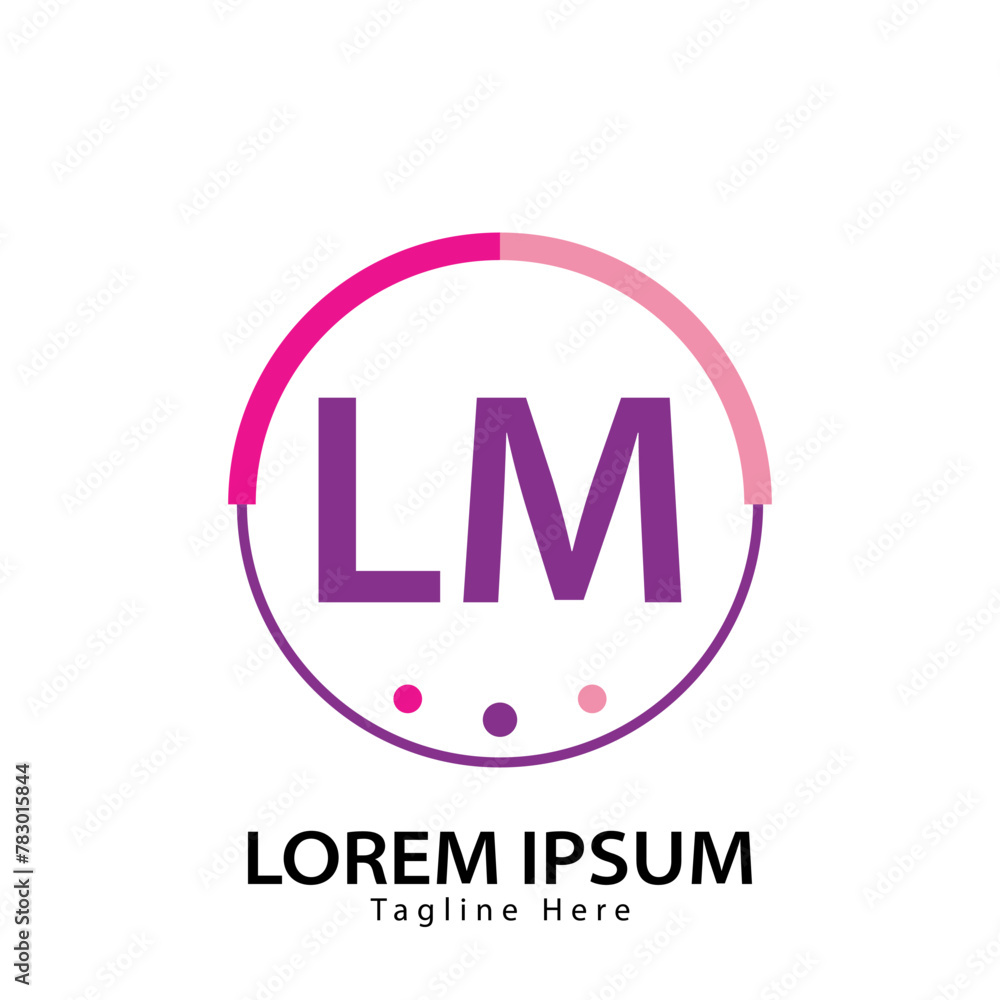 letter LM logo. LM. LM logo design vector illustration for creative ...