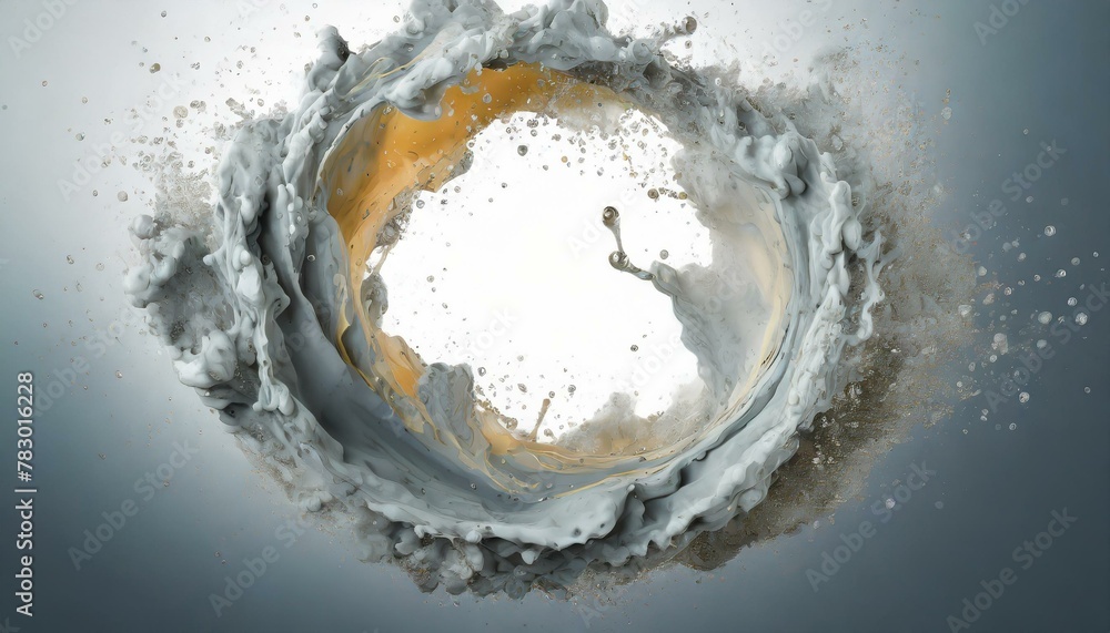 Fluid Fusion: Abstract Circle Motion Burst on Clean Canvas Fluid Fusion: Abstract Circle Motion Burst on Clean Canvas