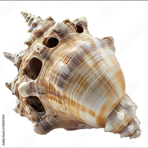 Sea shell isolated on white background, Clipping path included for easy extraction