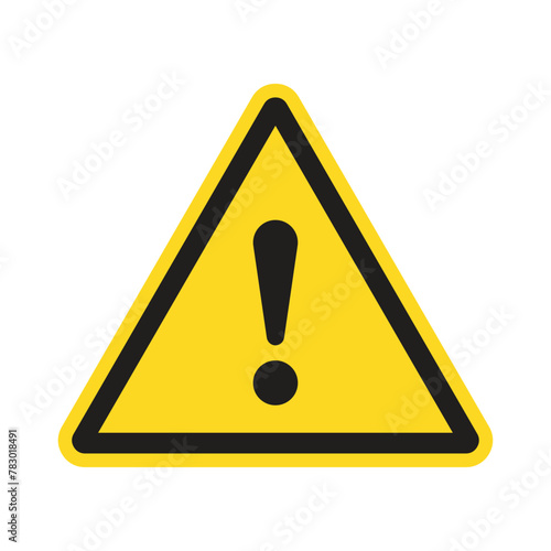 Yellow Hazard Warning Attention Sign. Vector