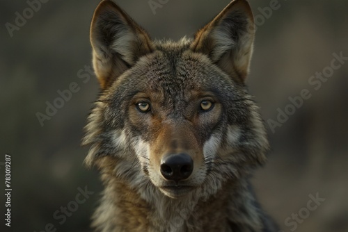 Close-up portrait of a wolf, Canis lupus signatus photo