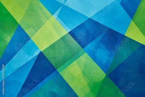Abstract background with blue, yellow, green and blue polygons