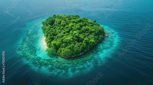 Drone Capture Showing a tropical island paradise. © pengedarseni