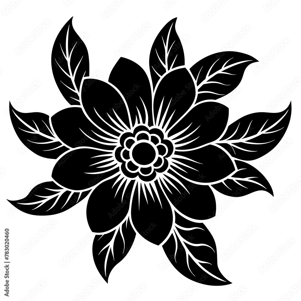 Flower silhouette vector illustration.
Flower silhouette vector illustration.