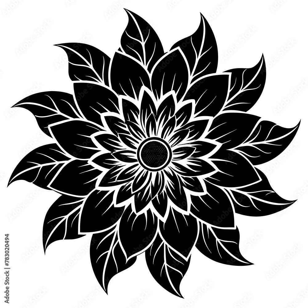 Flower silhouette vector illustration.
Flower silhouette vector illustration.