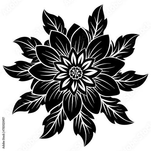    Flower silhouette vector illustration.
