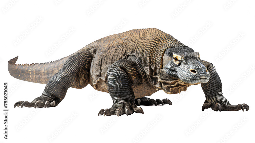 A Komodo dragon being on guard with its head up (transparent) A Komodo dragon being on guard with its head up (transparent)