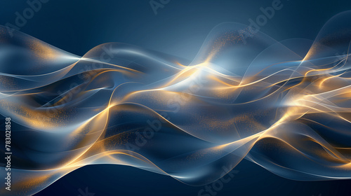 abstract blue background with waves Dynamic Blue and Gold Abstract Graphic Background with Cosmic Landscape