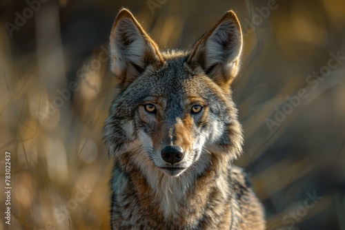 Portrait of a black-backed jackal  Canis lupus signatus 