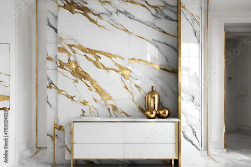 white marble with gold