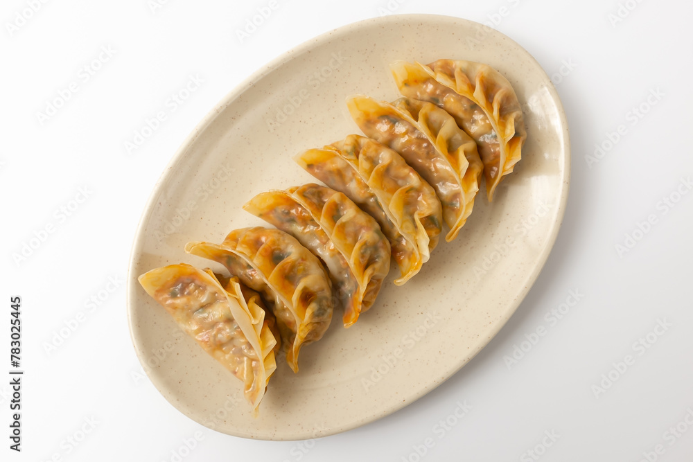 Kimchi dumplings on a white background Kimchi dumplings on a white background