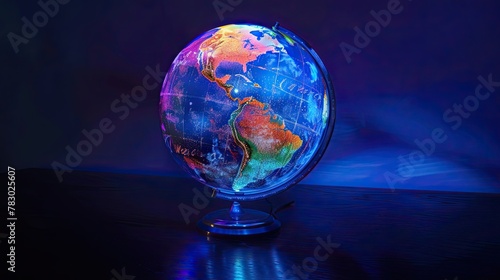 Abstract globe focusing on North America illustration © Никита Филитов